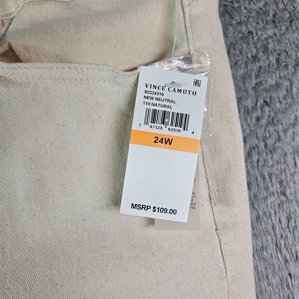 $109 NWT Vince Camuto Jeans Women 24 W Ankle Stretch Beige Raw Hem - Picture 3 of 13